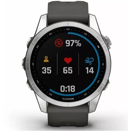 Умные часы Garmin Fenix 7S 42 мм (серебристый/графитовый)