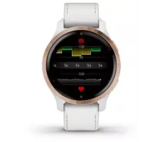 Умные часы Garmin Venu 2S (розовое золото/белый кожаный)
