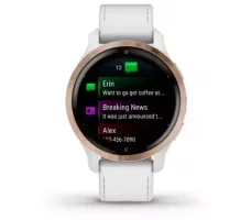 Умные часы Garmin Venu 2S (розовое золото/белый кожаный)