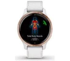 Умные часы Garmin Venu 2S (розовое золото/белый кожаный)