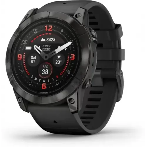 Умные часы Garmin Epix Pro Gen 2 Sapphire 47 мм (карбоново-серый титан/черный, с кожаным и силиконовым ремешками)