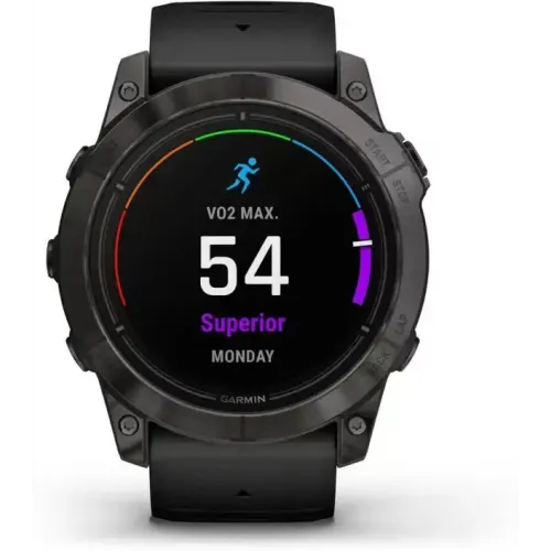 Умные часы Garmin Epix Pro Gen 2 Sapphire 47 мм (карбоново-серый титан/черный, с кожаным и силиконовым ремешками)