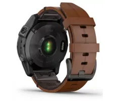 Умные часы Garmin Epix Sapphire Gen 2 (черный титан/каштановый кожа)