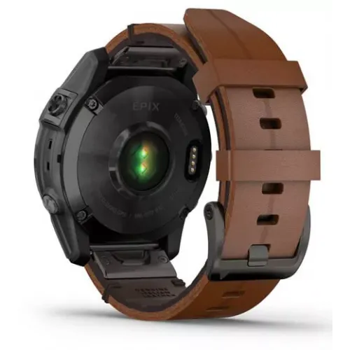 Умные часы Garmin Epix Sapphire Gen 2 (черный титан/каштановый кожа)