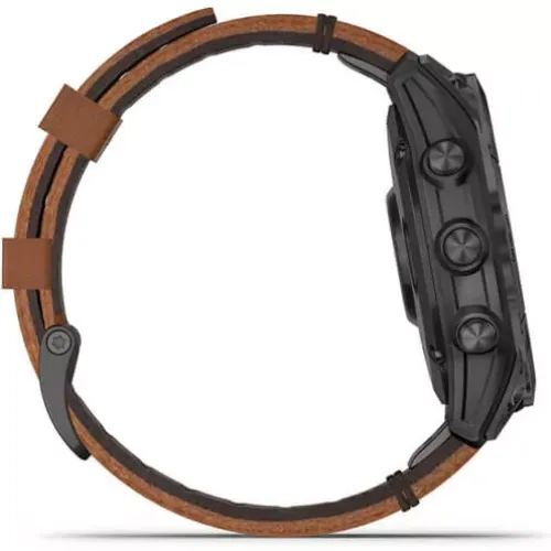 Умные часы Garmin Epix Sapphire Gen 2 (черный титан/каштановый кожа)