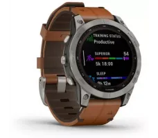 Умные часы Garmin Fenix 7X Sapphire Solar 51 мм (титан/каштановый кожа)
