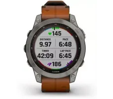 Умные часы Garmin Fenix 7X Sapphire Solar 51 мм (титан/каштановый кожа)