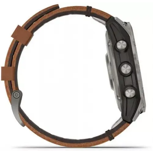 Умные часы Garmin Fenix 7X Sapphire Solar 51 мм (титан/каштановый кожа)