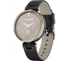 Умные часы Garmin Lily (кремово-золотистый, черный/кожаный ремешок)
