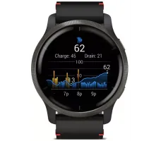Умные часы Garmin Venu 2 (нержавеющая сталь/черный кожаный)