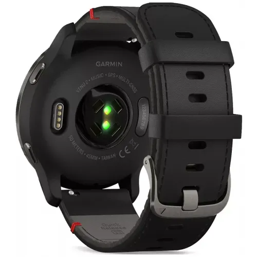 Умные часы Garmin Venu 2 (нержавеющая сталь/черный кожаный)