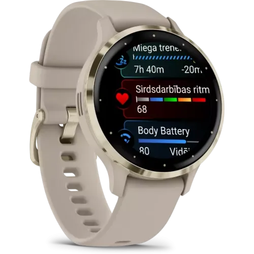 Умные часы Garmin Venu 3S (френч-грей, с силиконовым ремешком)