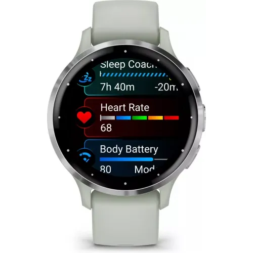 Умные часы Garmin Venu 3S (шалфей, с силиконовым ремешком)