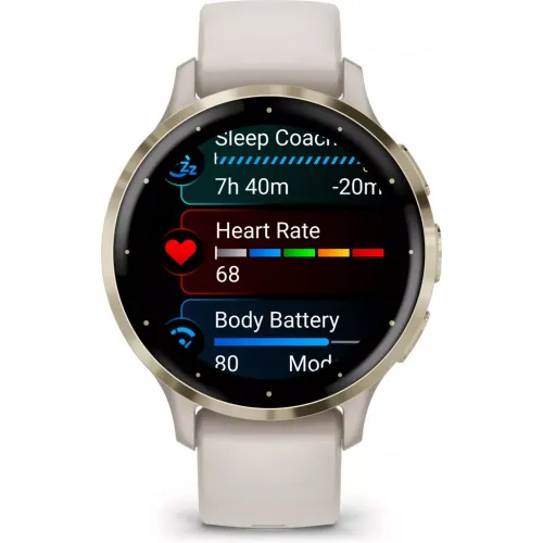 Умные часы Garmin Venu 3S (слоновая кость, с силиконовым ремешком)