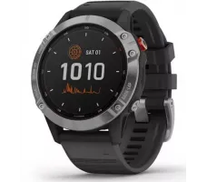 Умные часы Garmin Fenix 6 Solar 47 мм (серебристый/черный)