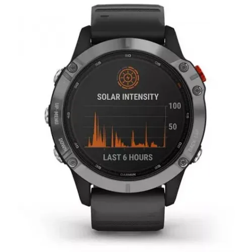 Умные часы Garmin Fenix 6 Solar 47 мм (серебристый/черный)