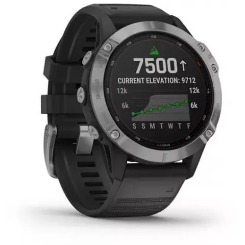 Умные часы Garmin Fenix 6 Solar 47 мм (серебристый/черный)