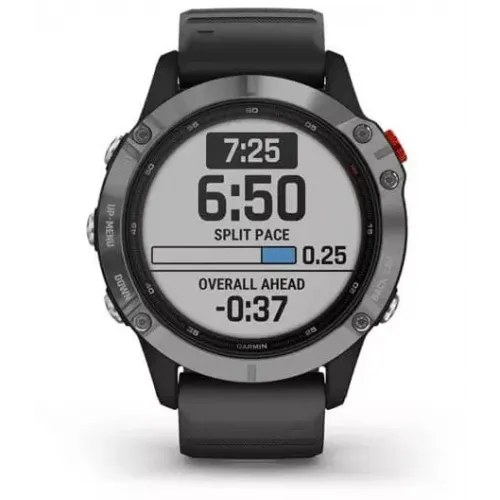 Умные часы Garmin Fenix 6 Solar 47 мм (серебристый/черный)