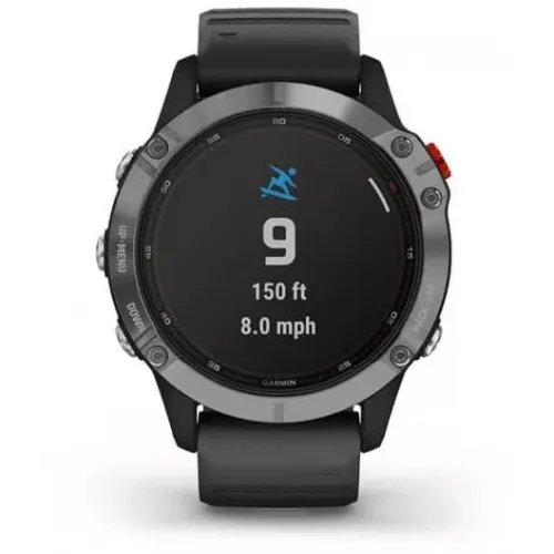 Умные часы Garmin Fenix 6 Solar 47 мм (серебристый/черный)