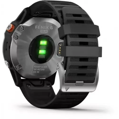 Умные часы Garmin Fenix 6 Solar 47 мм (серебристый/черный)