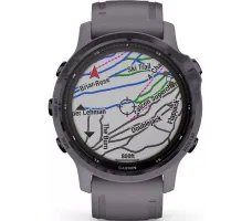 Умные часы Garmin Fenix 6S Pro Solar 42 мм (аметистовая сталь, силикон)