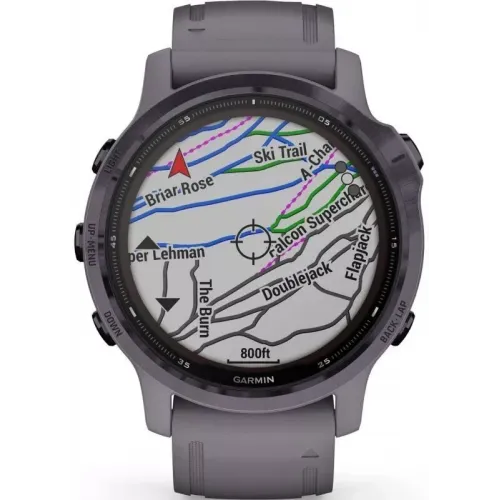 Умные часы Garmin Fenix 6S Pro Solar 42 мм (аметистовая сталь, силикон)