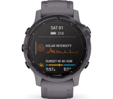 Умные часы Garmin Fenix 6S Pro Solar 42 мм (аметистовая сталь, силикон)