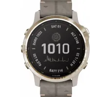 Умные часы Garmin Fenix 6S Pro Solar 42 мм (светло-золотистый, замша)