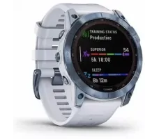 Умные часы Garmin Fenix 7 Sapphire Solar 47 мм (голубой минерал/белый камень)