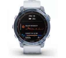 Умные часы Garmin Fenix 7 Sapphire Solar 47 мм (голубой минерал/белый камень)