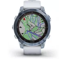 Умные часы Garmin Fenix 7 Sapphire Solar 47 мм (голубой минерал/белый камень)