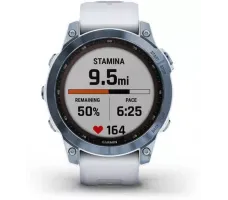Умные часы Garmin Fenix 7 Sapphire Solar 47 мм (голубой минерал/белый камень)