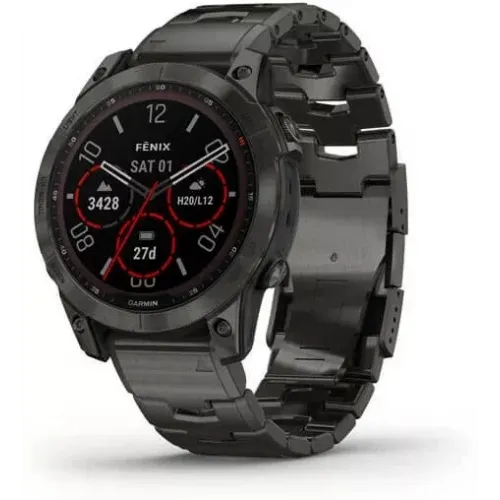 Умные часы Garmin Fenix 7 Sapphire Solar 47 мм (серый карбон/серый карбон титан)