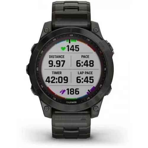 Умные часы Garmin Fenix 7 Sapphire Solar 47 мм (серый карбон/серый карбон титан)