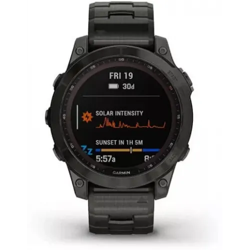 Умные часы Garmin Fenix 7 Sapphire Solar 47 мм (серый карбон/серый карбон титан)