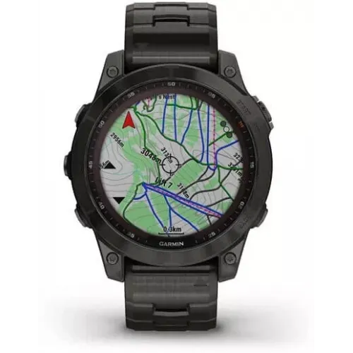 Умные часы Garmin Fenix 7 Sapphire Solar 47 мм (серый карбон/серый карбон титан)