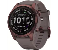 Умные часы Garmin Fenix 7S Sapphire Solar 42 мм (темно-бронзовый титан/сланцевый)
