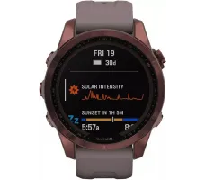 Умные часы Garmin Fenix 7S Sapphire Solar 42 мм (темно-бронзовый титан/сланцевый)