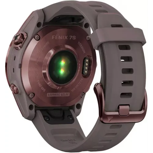 Умные часы Garmin Fenix 7S Sapphire Solar 42 мм (темно-бронзовый титан/сланцевый)