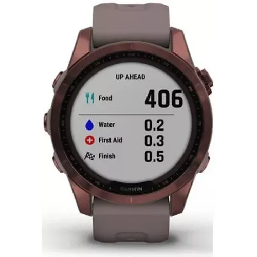 Умные часы Garmin Fenix 7S Sapphire Solar 42 мм (темно-бронзовый титан/сланцевый)