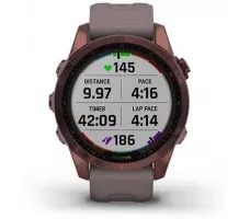 Умные часы Garmin Fenix 7S Sapphire Solar 42 мм (темно-бронзовый титан/сланцевый)