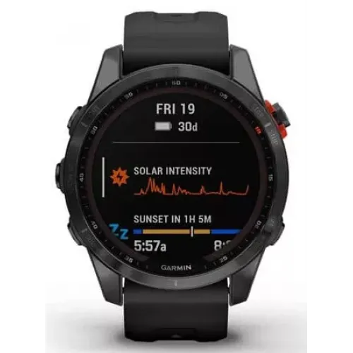Умные часы Garmin Fenix 7S Solar 42 мм (сланцево-серый/черный)