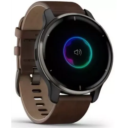 Умные часы Garmin Venu 2 Plus (черный/коричневый)