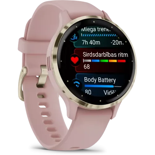 Умные часы Garmin Venu 3S (розовый, с силиконовым ремешком)