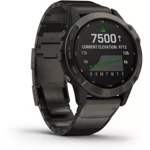 Умные часы Garmin Fenix 6 Pro Solar 47 мм (титановый карбоново-серый, титан)