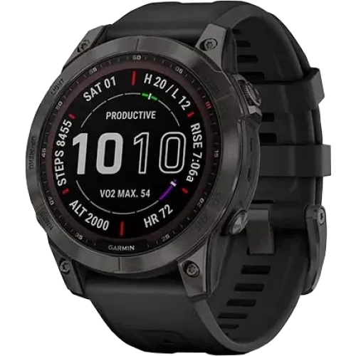 Умные часы Garmin Fenix 7 Sapphire Solar 47 мм (черный титан/черный)