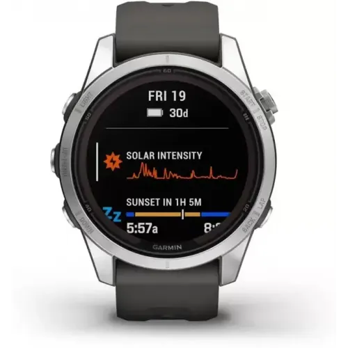 Умные часы Garmin Fenix 7S Pro Solar (серебро/графит)