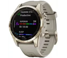 Умные часы Garmin Fenix 7S Sapphire Solar 42 мм (кремово-золотой титан/песочный)