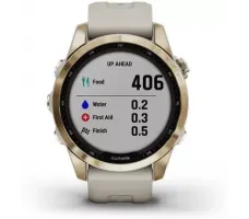 Умные часы Garmin Fenix 7S Sapphire Solar 42 мм (кремово-золотой титан/песочный)