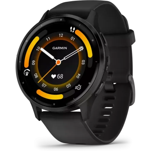 Умные часы Garmin Venu 3 (черный, с кожаным ремешком)
